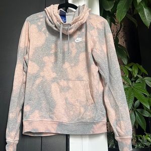 Nike tie dye hoodie with cowl neck detail